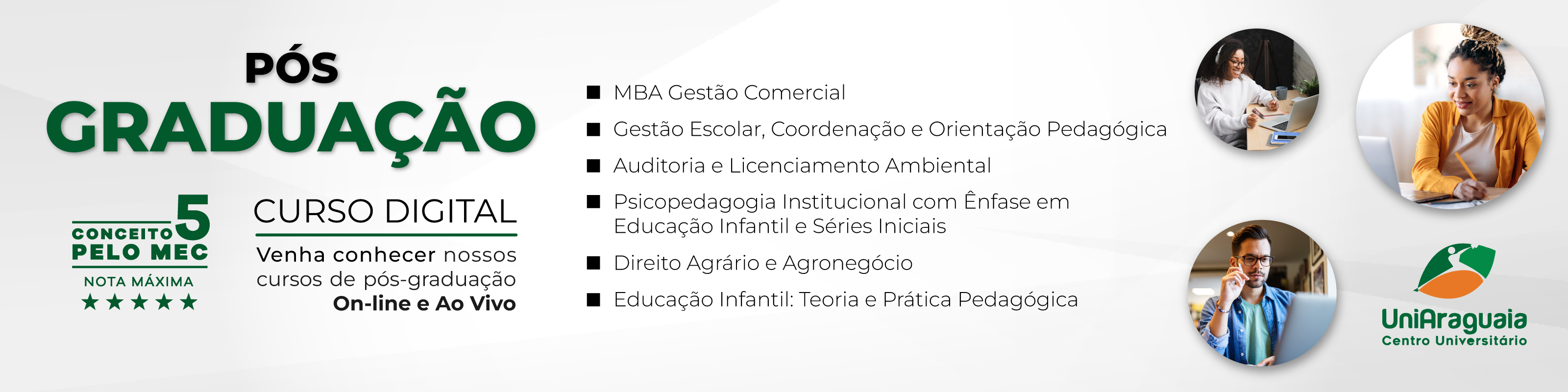 UniAraguaia - Pós-Graduação - Curso Digital - Online e ao Vivo
