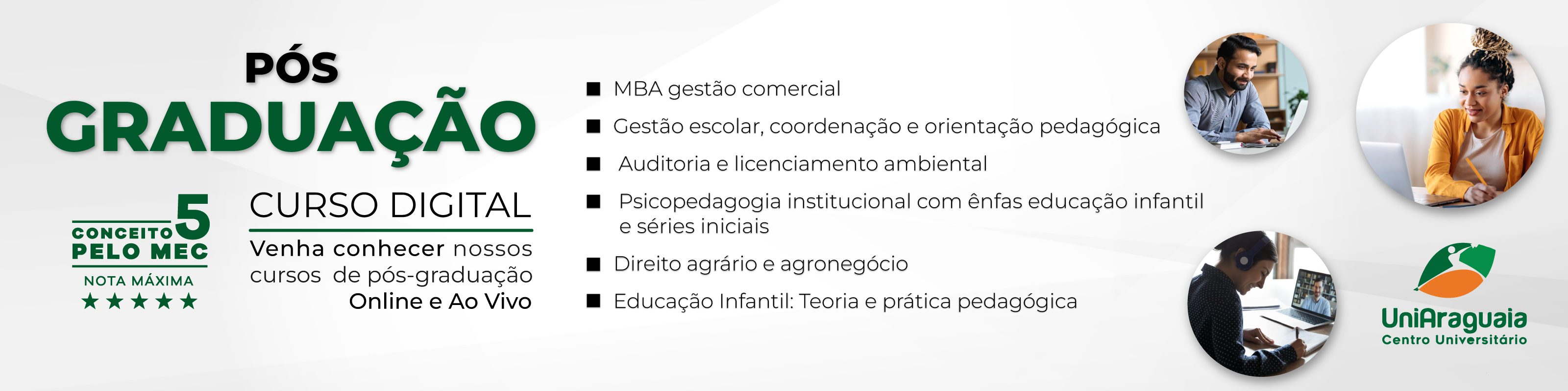 UniAraguaia - Pós-Graduação - Online e ao Vivo