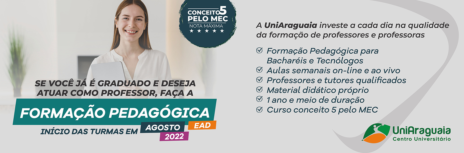 UniAraguaia - Segunda Licenciatura - Formacao Pedagogica