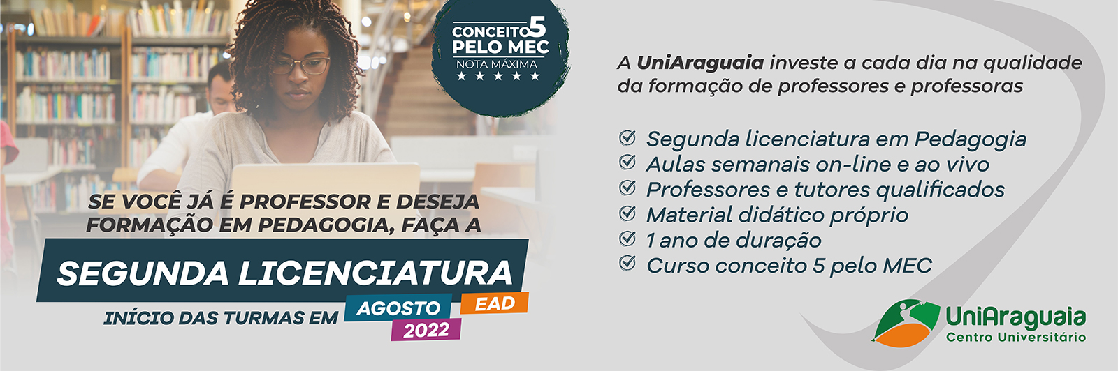 UniAraguaia - Segunda Licenciatura - Pedagogia